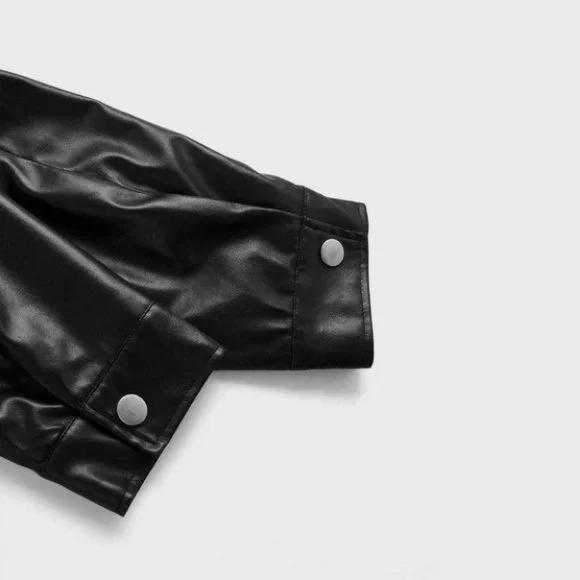 Black Mens PU Leather Jacket - Picture 4 of 4